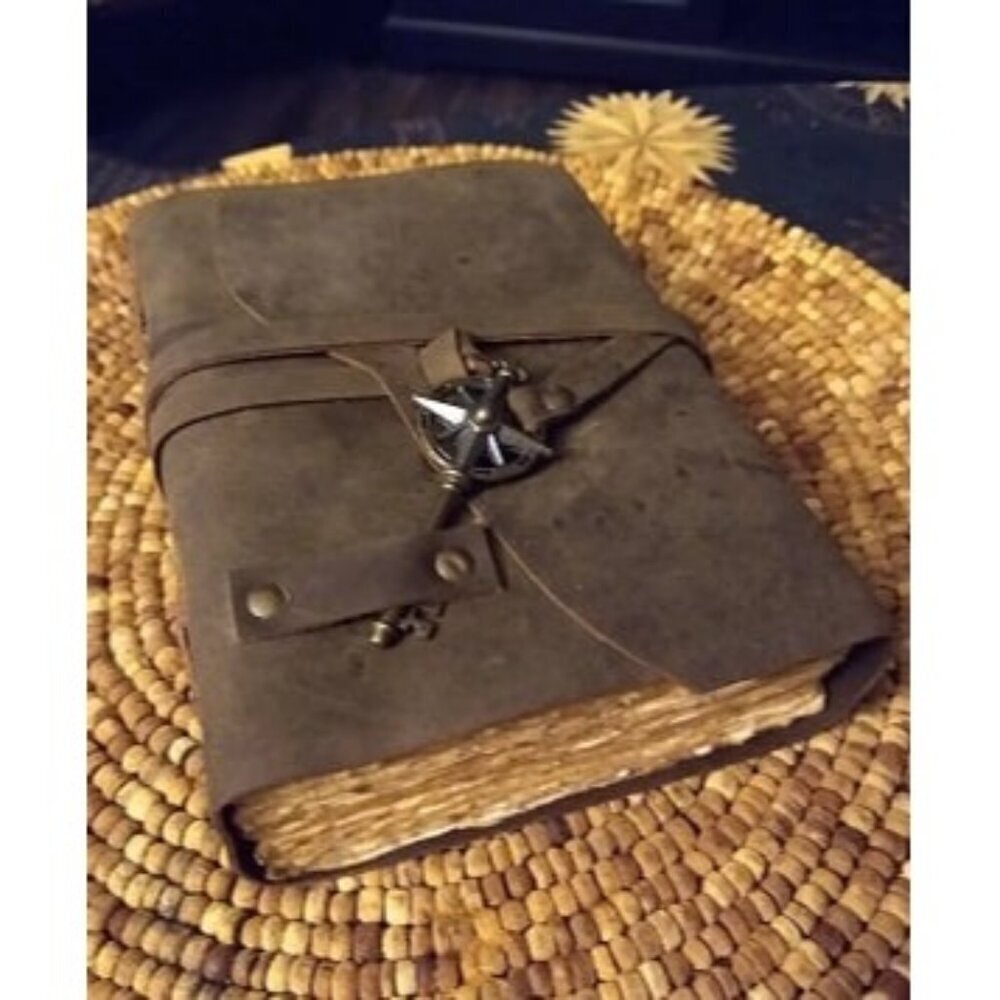 Vintage Leather Journal 240 Lined Pages Antique Deckle Edge